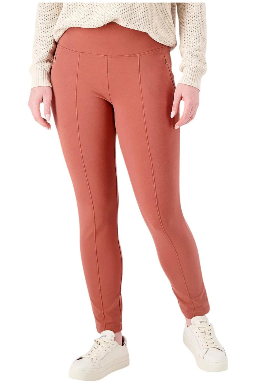 Women with Control Tummy Control Travel Slim Leg Pants Luxe Copper - Regular